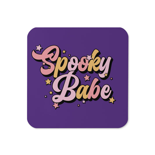 Spooky Babe Halloween Cork-back Coaster