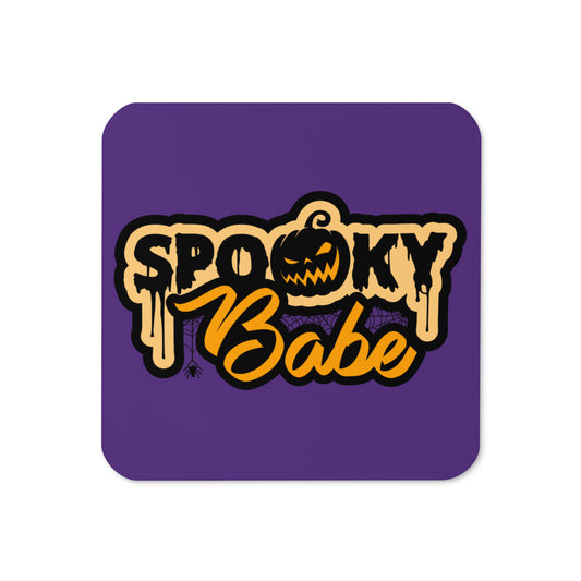 Spooky Babe Halloween Cork-back Coaster