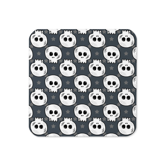 Skulls And Stars Halloween Cork-back Coaster