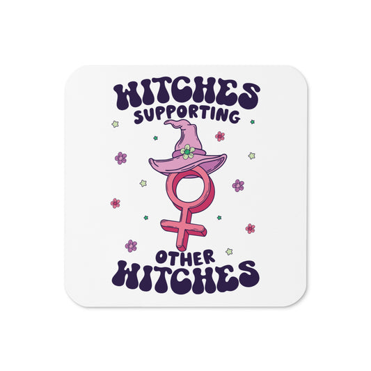 Witches Supporting Other Witches Empowered Cork-back Coaster