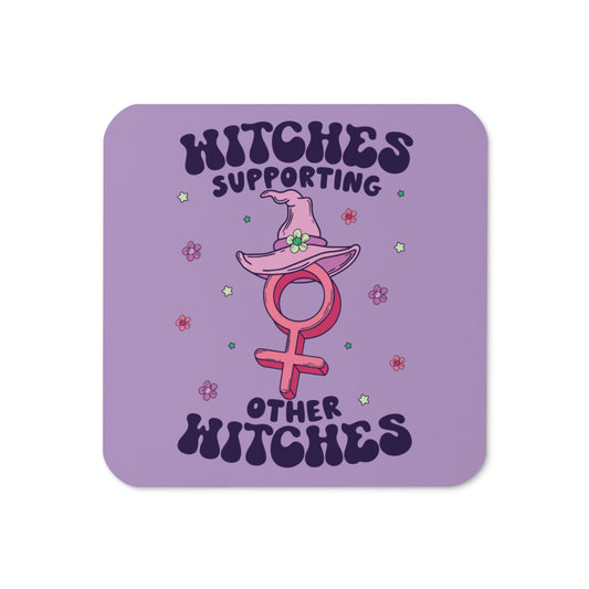 Witches Supporting Other Witches Empowered Cork-back Coaster