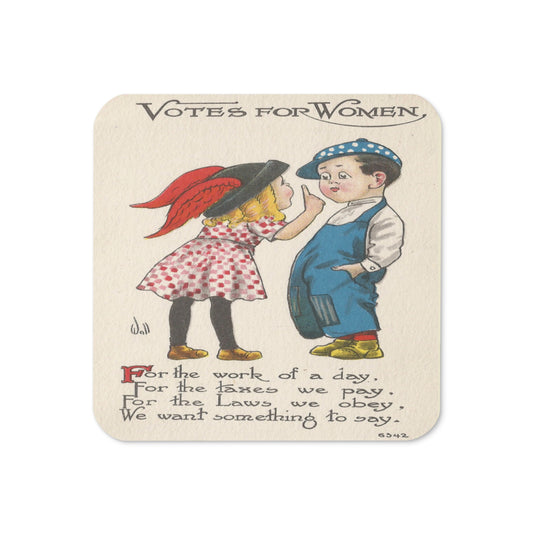 Votes For Women Empowered Retro Print Cork-back Coaster