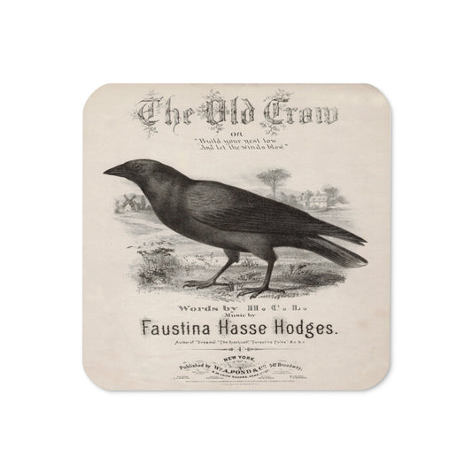 The Old Crow Sheet Music Cover Retro Halloween Print Cork-back Coaster