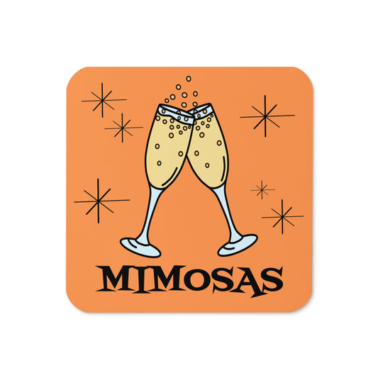 Mimosas Atomic Mid Century Retro Style Cocktails Orange Cork-back Coaster