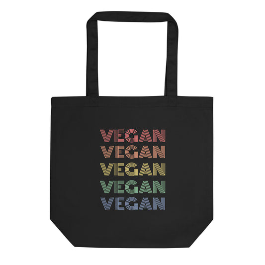 Vegan Rainbow Eco Cotton Tote Bag