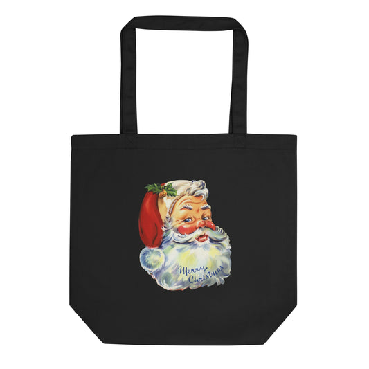 Merry Christmas Santa Retro Christmas Eco Cotton Tote Bag