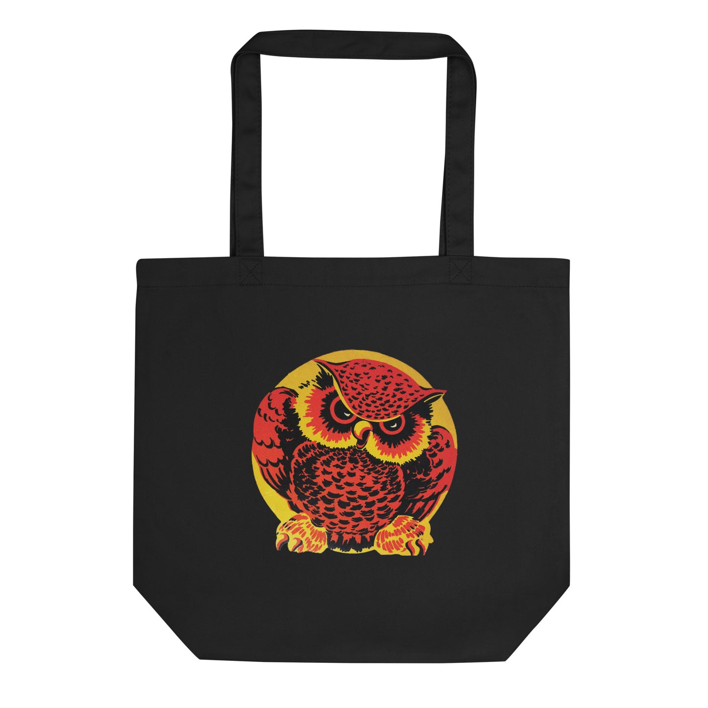 Halloween Owl Retro Halloween Print Eco Cotton Tote Bag