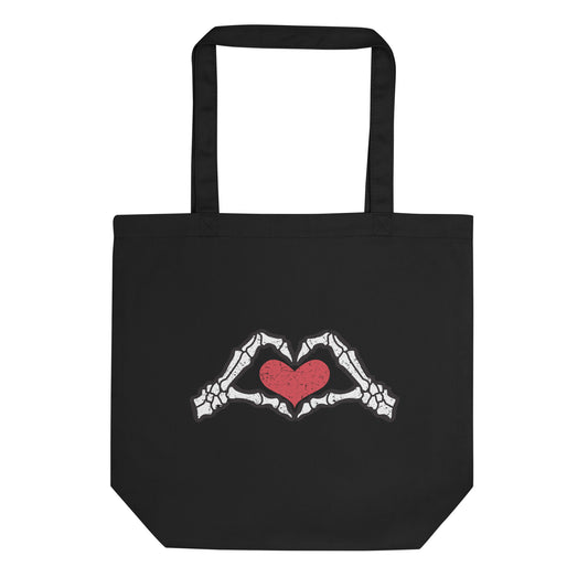 Skeleton Hearts Halloween Eco Cotton Tote Bag