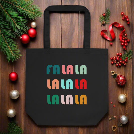 Fa La La La Christmas Eco Cotton Tote Bag