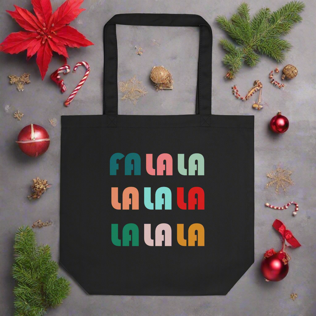 Fa La La La Christmas Eco Cotton Tote Bag