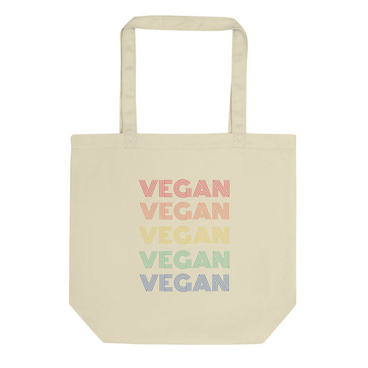 Vegan Rainbow Eco Cotton Tote Bag