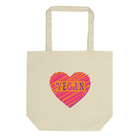 Vegan Heart Eco Cotton Tote Bag