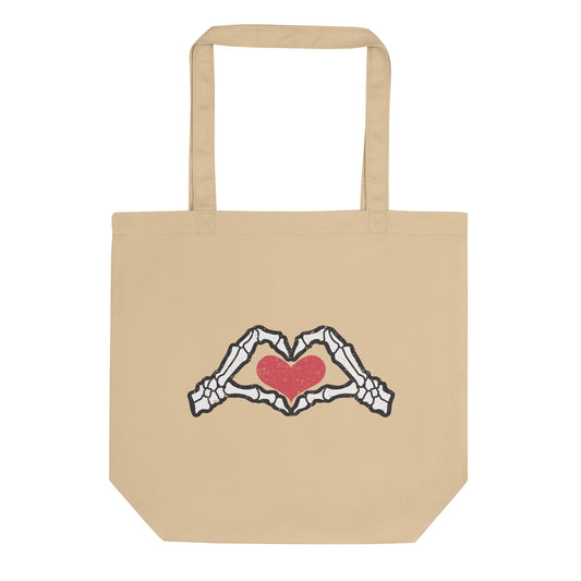 Skeleton Hearts Halloween Eco Cotton Tote Bag