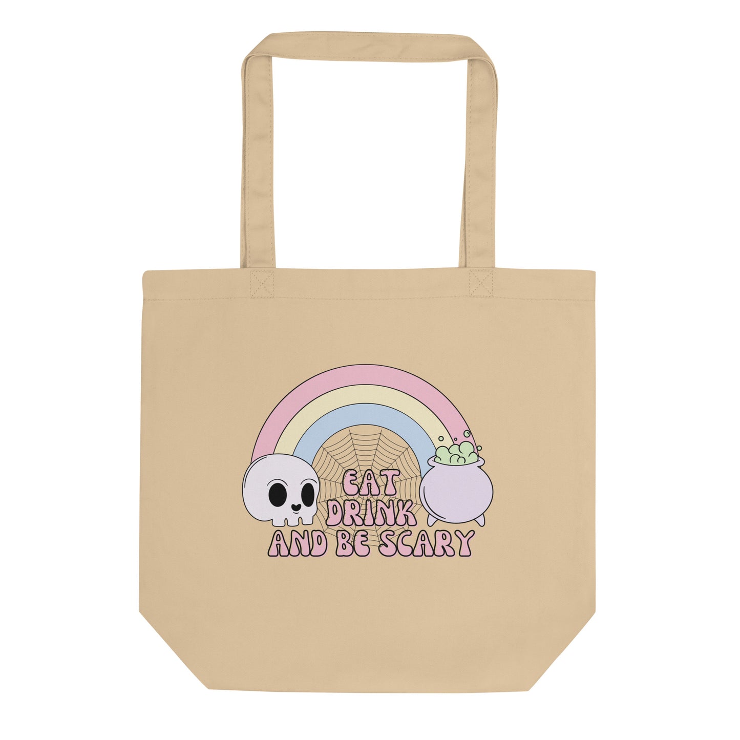 Eat Drink And Be Scary Pastel Halloween Eco Cotton Tote Bag