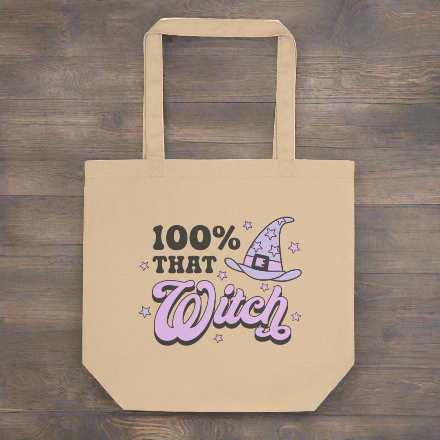 100% That Witch Halloween Eco Cotton Tote Bag