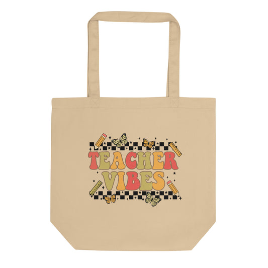 Teacher Vibes Eco Cotton Tote Bag