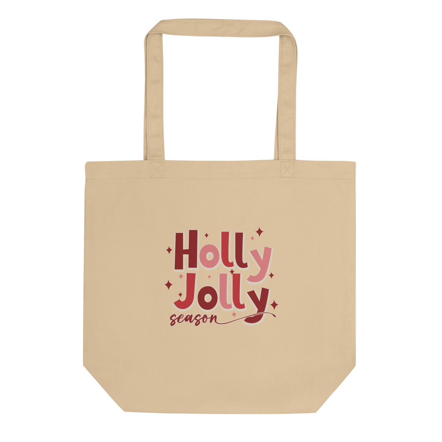 Holly Jolly Season Christmas Eco Cotton Tote Bag