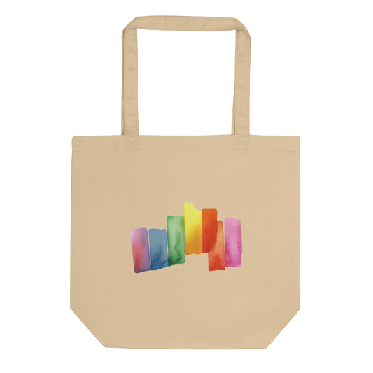 Rainbow Pride Watercolor Eco Cotton Tote Bag