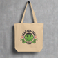 This large eco cotton tote features a distressed retro style design of Frankenstein's Monster. He's smiling and making the peace sign. The lettering Frankenstein Vibes is around his head with little stars.