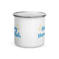 Happy Hanukkah Starburst Atomic Retro Style Hot Chocolate Camping Enamel Mug