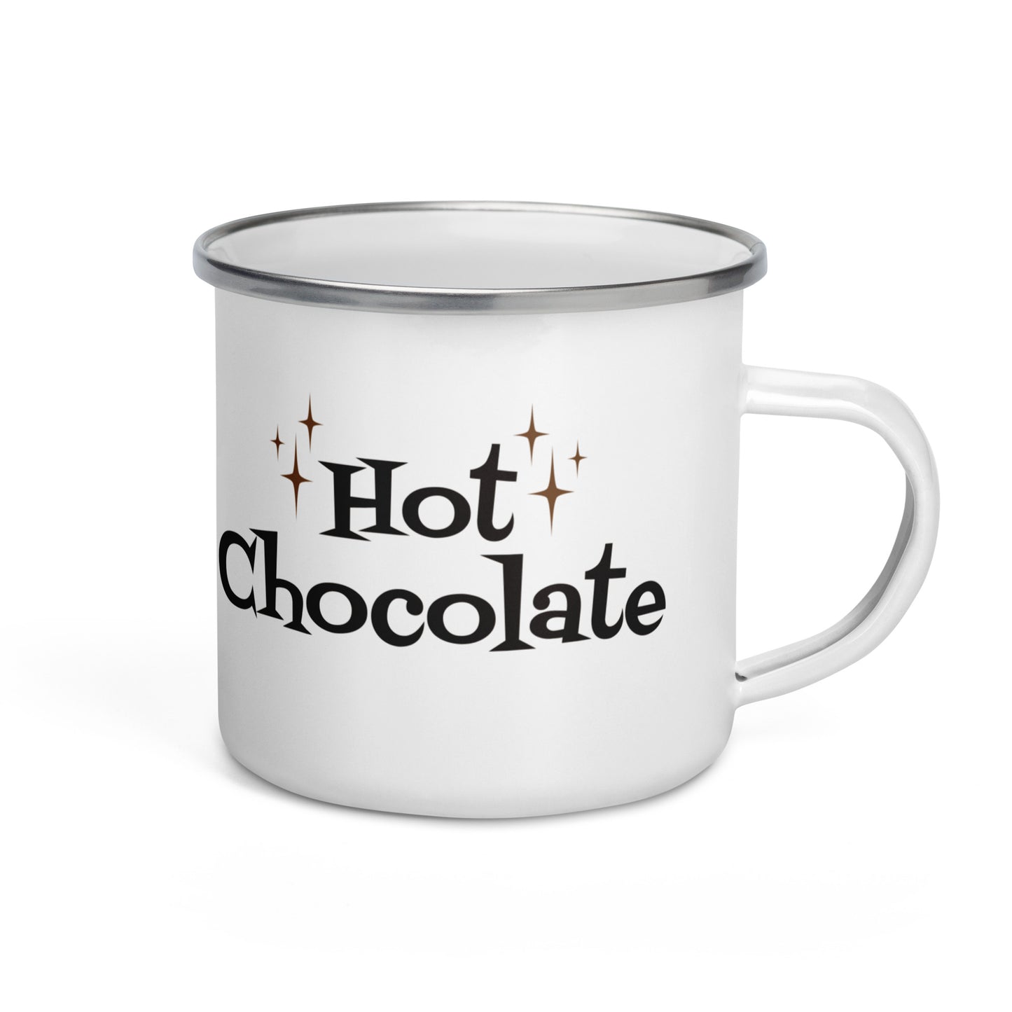 Hot Chocolate Atomic Starburst Mid Century Retro Style Hot Chocolate Camping Enamel Mug