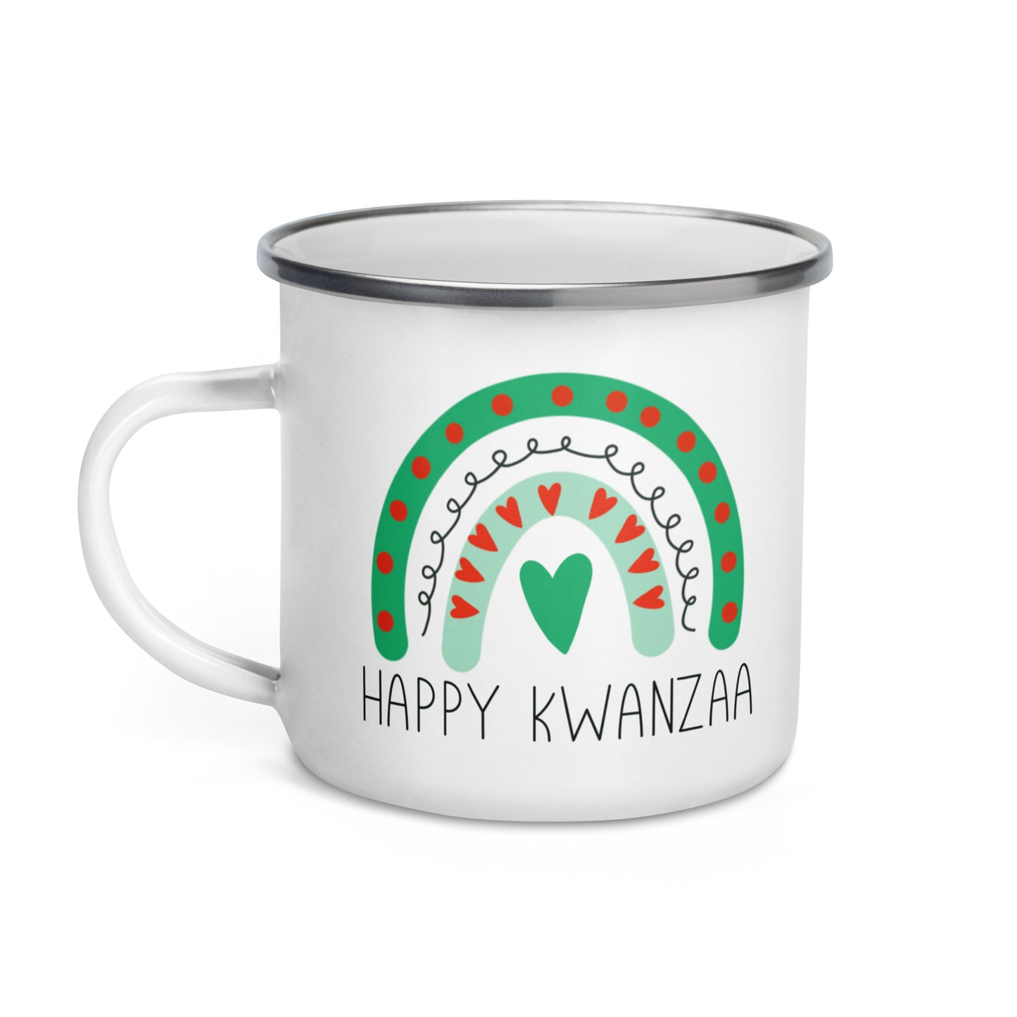 Happy Kwanzaa Hot Chocolate Camping Enamel Mug