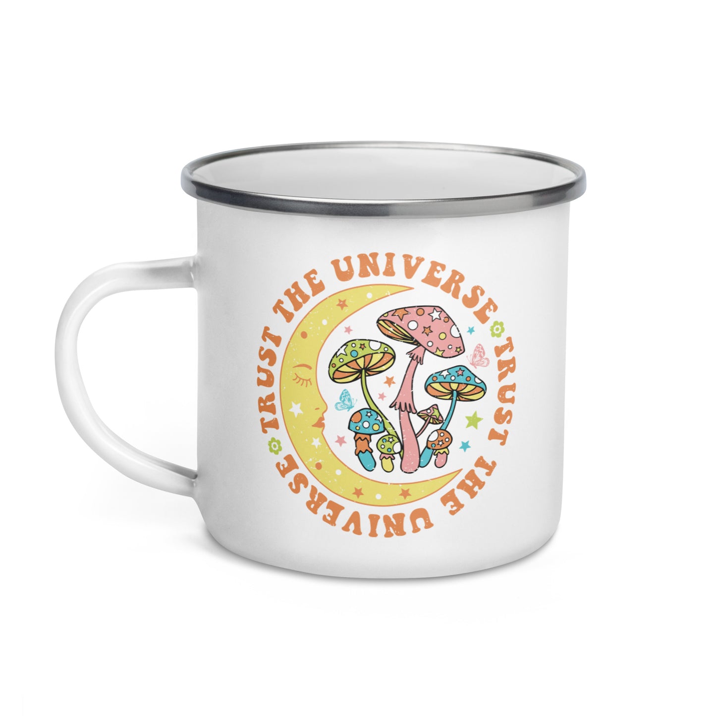 Trust The Universe Hot Chocolate Camping Enamel Mug