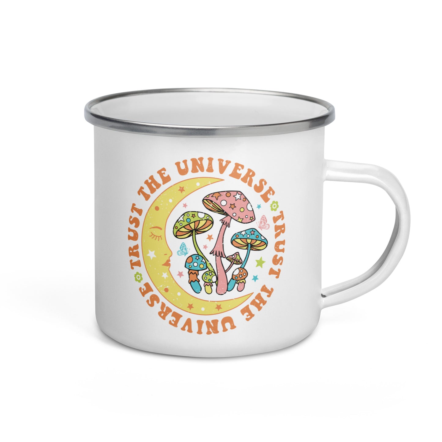 Trust The Universe Hot Chocolate Camping Enamel Mug