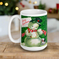 Happy Holidays Snowman Mid Century Retro Christmas Print Mug