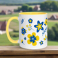 Ukrainian Country Flowers Yellow Lined Mug