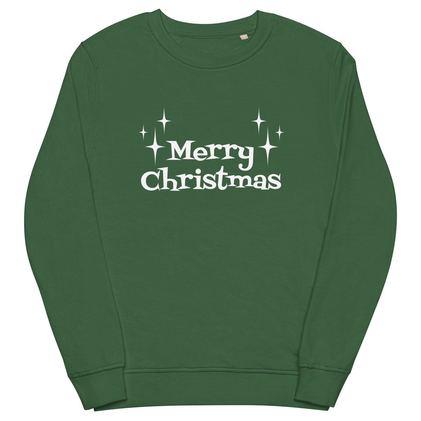 Merry Christmas Starburst Mid Century Retro Style Christmas Unisex Organic Sweatshirt