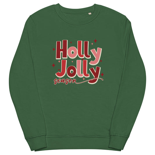 Holly Jolly Season Christmas Unisex Organic Sweatshirt