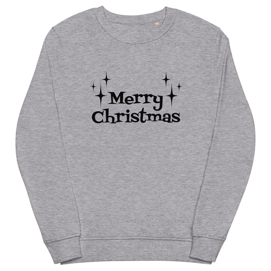 Merry Christmas Starburst Atomic Mid Century Retro Style Christmas Unisex Organic Sweatshirt