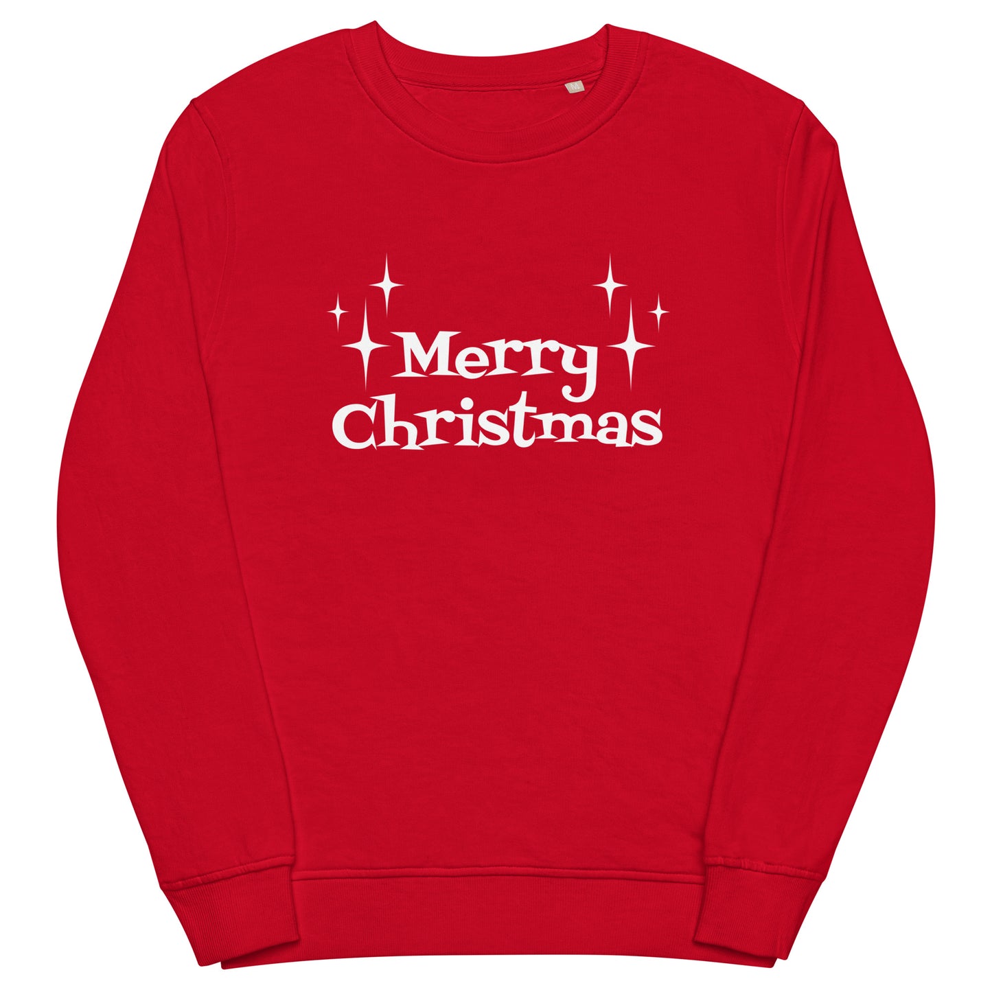 Merry Christmas Starburst Mid Century Retro Style Christmas Unisex Organic Sweatshirt