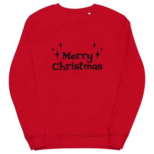 Merry Christmas Starburst Atomic Mid Century Retro Style Christmas Unisex Organic Sweatshirt