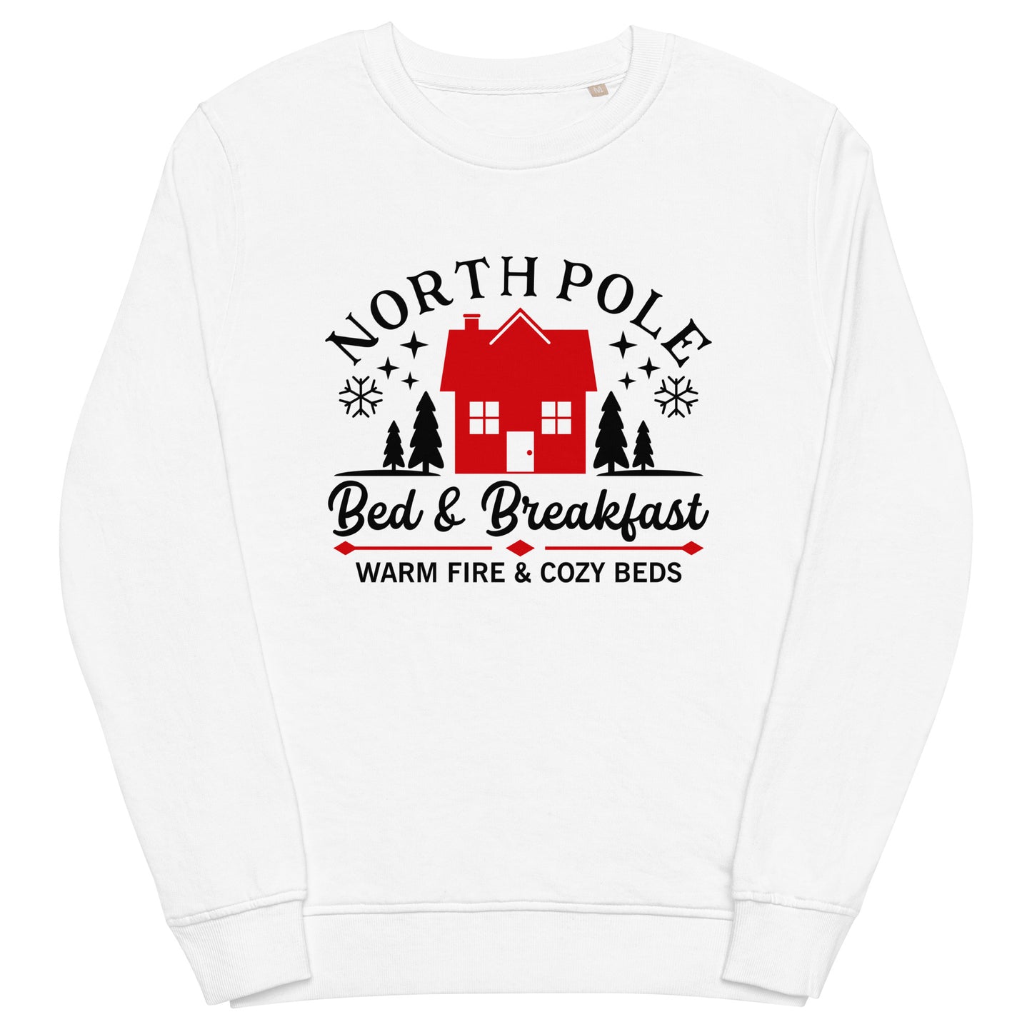 North Pole Bed And Breakfast Christmas Unisex Organic Sweatshirt