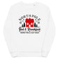 North Pole Bed And Breakfast Christmas Unisex Organic Sweatshirt