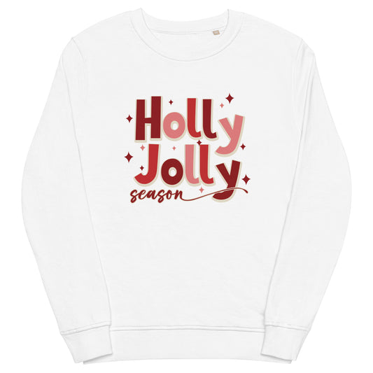 Holly Jolly Season Christmas Unisex Organic Sweatshirt