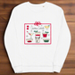 Christmas Cocktails Mid Century Retro Style Christmas Unisex Organic Sweatshirt