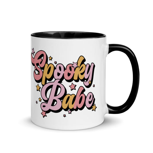 Spooky Babe Halloween Black Lined Glossy Mug