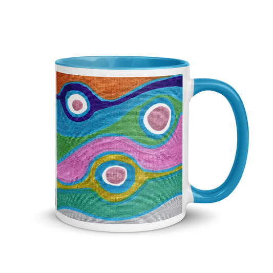 Metallic Protection Caden Caraco Art Blue Lined Mug