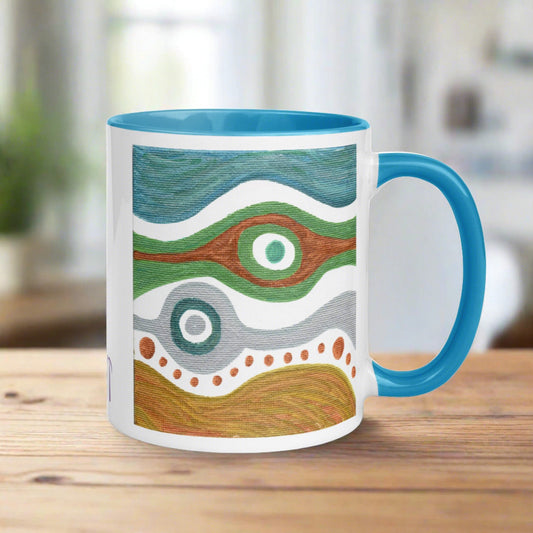 Mangro Protection Caden Caraco Art Lined Blue Glossy Coffee Mug