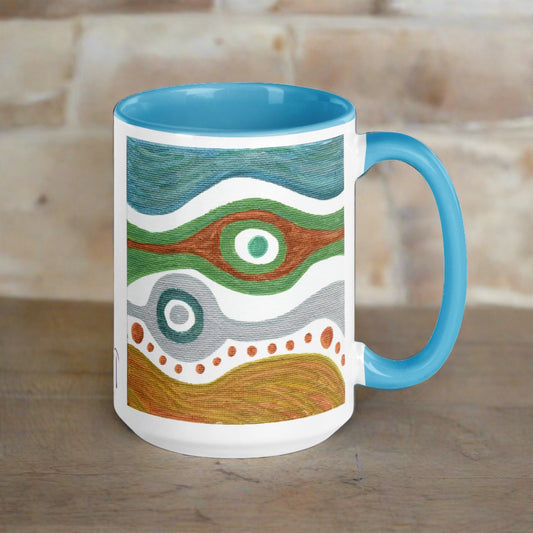 Mangro Protection Caden Caraco Art Lined Blue Glossy Coffee Mug