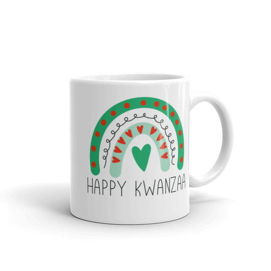 Happy Kwanzaa Boho Rainbow Glossy Mug