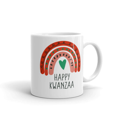 Happy Kwanzaa Boho Rainbow Glossy Mug