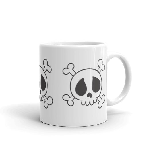 Halloween Skulls Black And White Halloween Glossy Mug