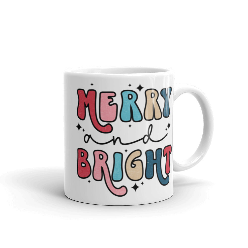 Merry And Bright Christmas Glossy Mug