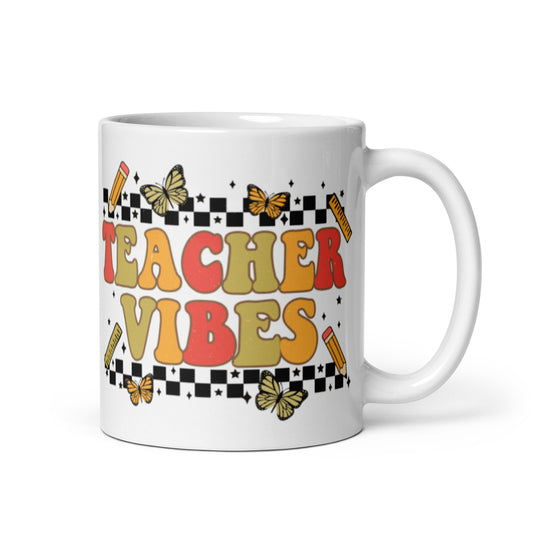 Teacher Vibes Retro Style Mug