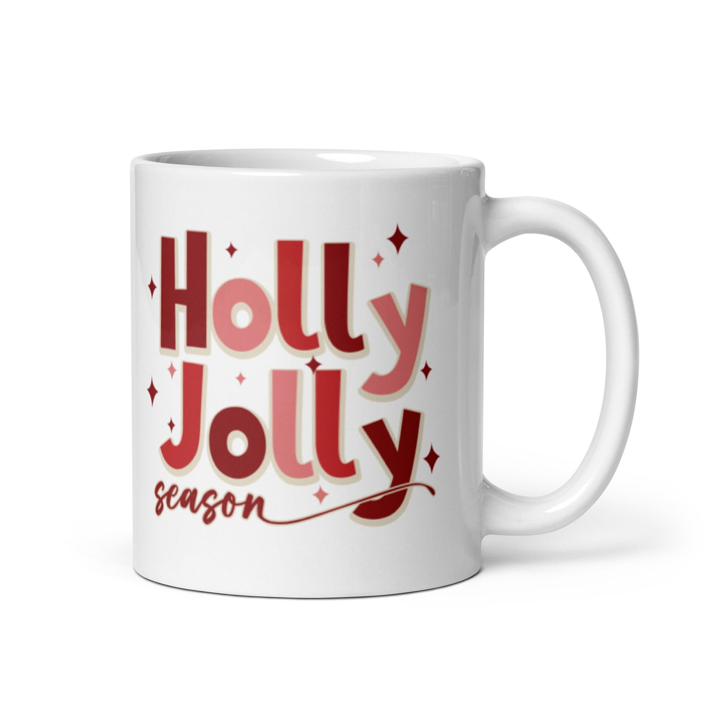 Holly Jolly Season Christmas Glossy Mug