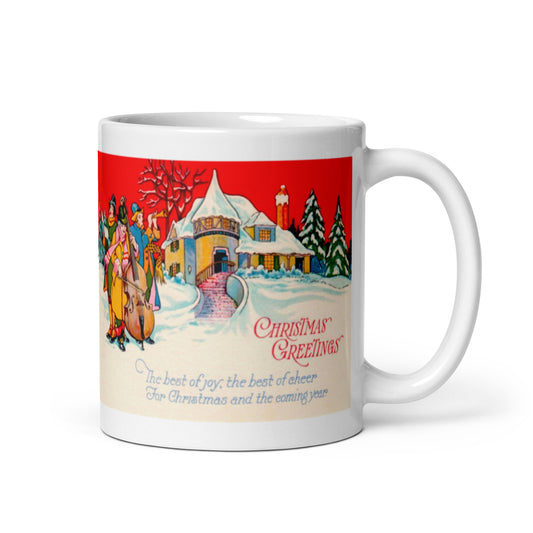 Victorian To Christmas Card Retro Christmas Print Glossy Mug